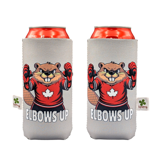 Elbows Up  – “Tallboy” (16 oz) Can Cooler Sleeve - Pack of 4