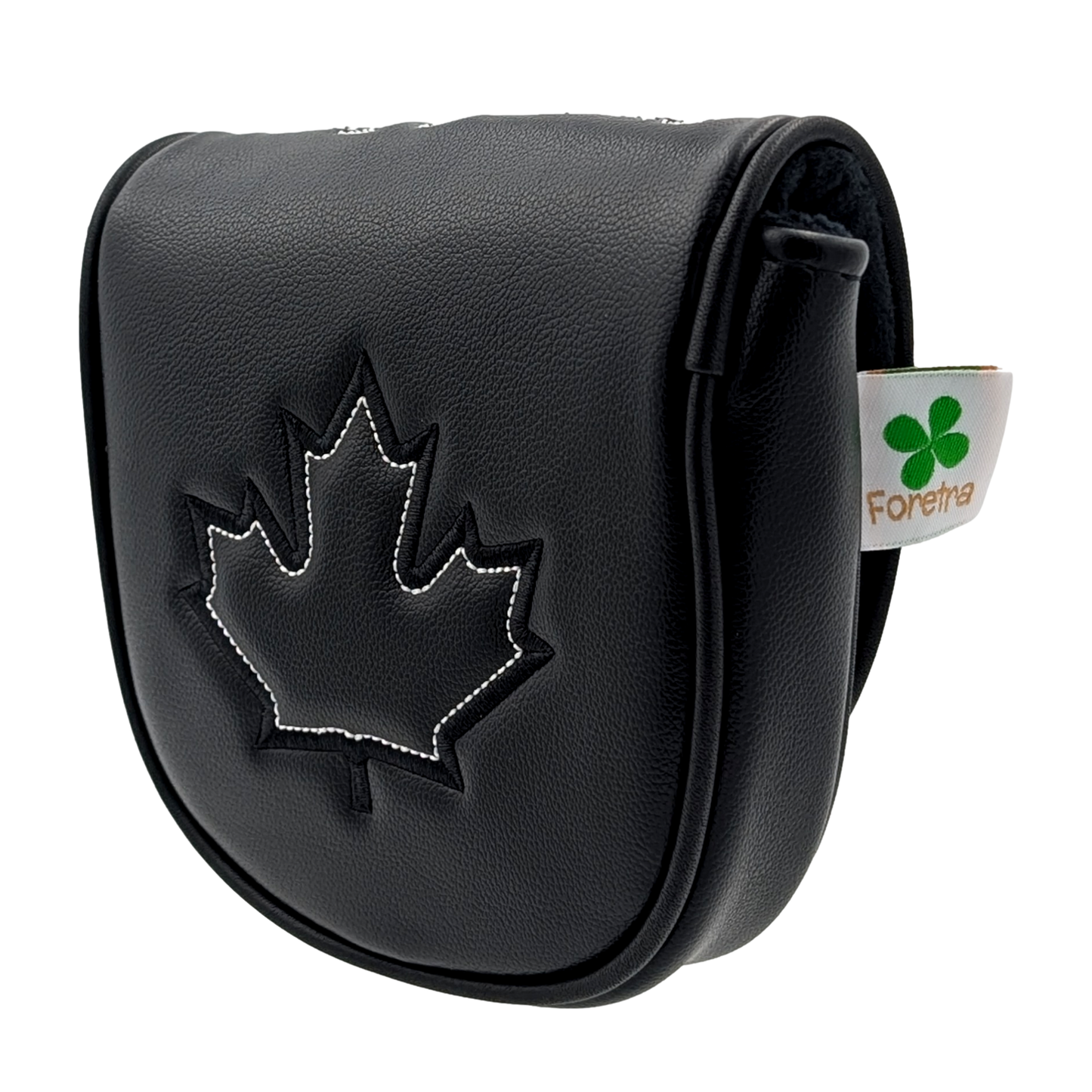 Black on Black Maple Leaf - Center Shaft Mallet Putter Head Cover