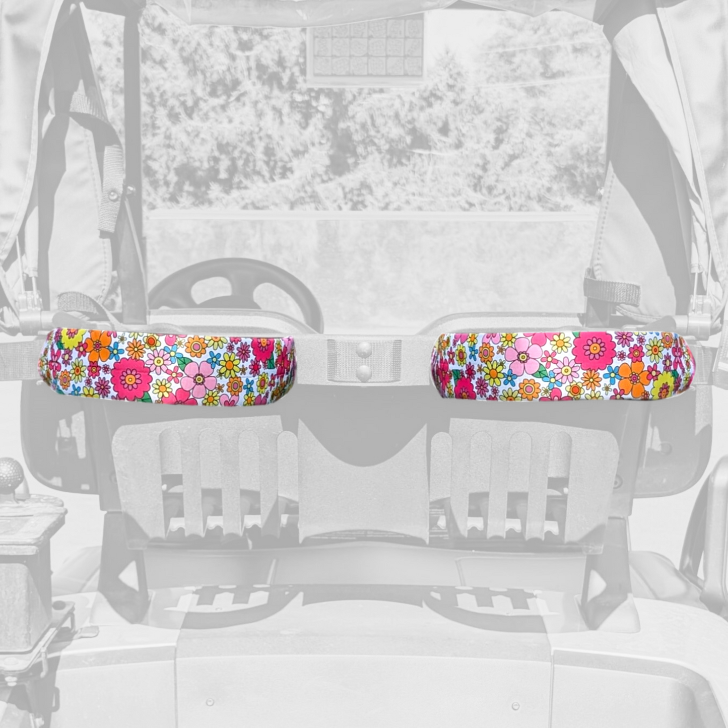 Flowers Pattern - Golf Cart Strap Sleeve