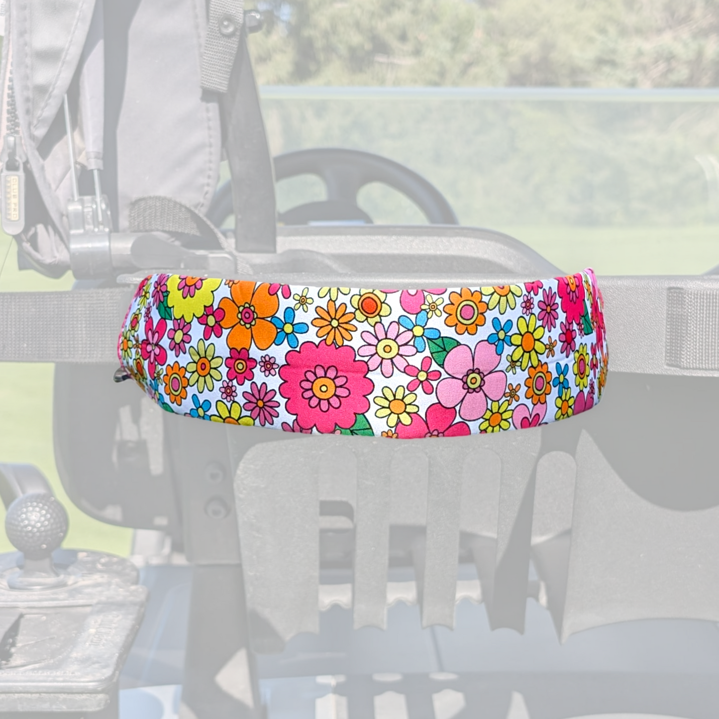Flowers Pattern - Golf Cart Strap Sleeve