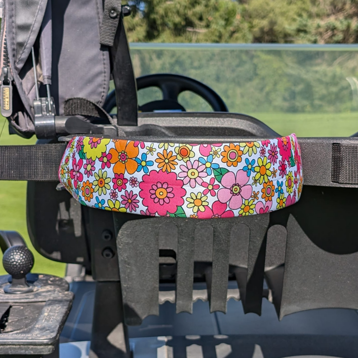 Flowers Pattern - Golf Cart Strap Sleeve