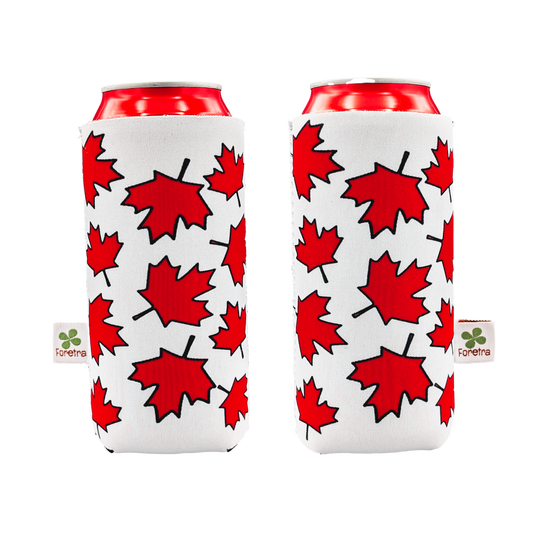 Canada Maple Leaves – “Tallboy” (16 oz) Can Cooler Sleeve 4-Pack