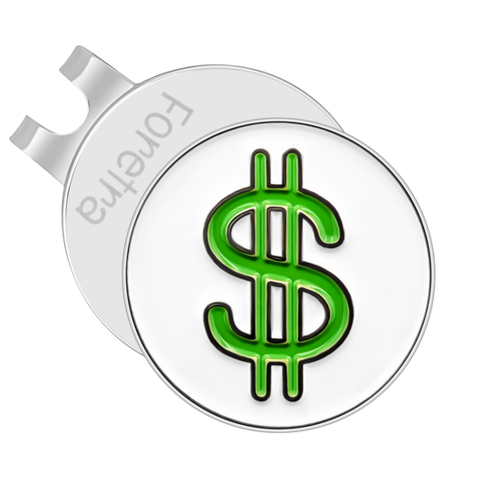 Dollar Sign - Golf Ball Marker with Magnetic Golf Hat Clip