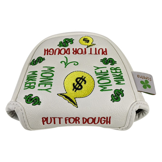 Putt for Dough - Money Maker - Mallet Putter Head Cover (White)