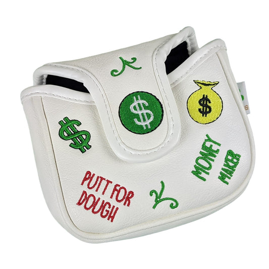 Putt for Dough - Money Maker - Square Mallet Putter Head Cover (White)