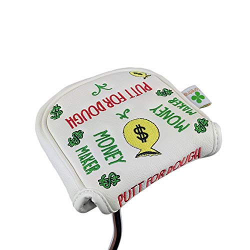 Putt for Dough - Money Maker - SQUARE MALLET Putter Headcover (White)
