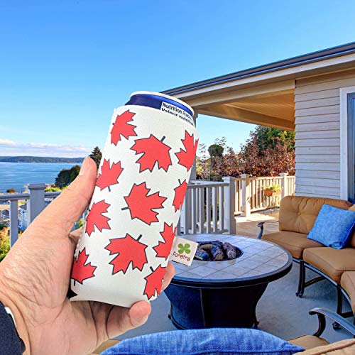 Canada Maple Leaves – “Tallboy” (16 oz) Can Cooler Sleeve - Pack of 4