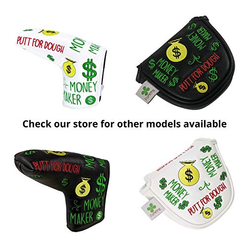 Putt for Dough - Money Maker - MALLET Putter Headcover (White)