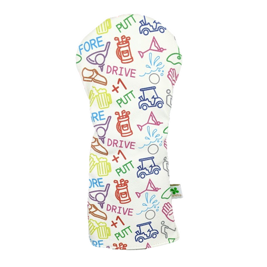 GOLF ICONS Pattern - Driver Head Cover