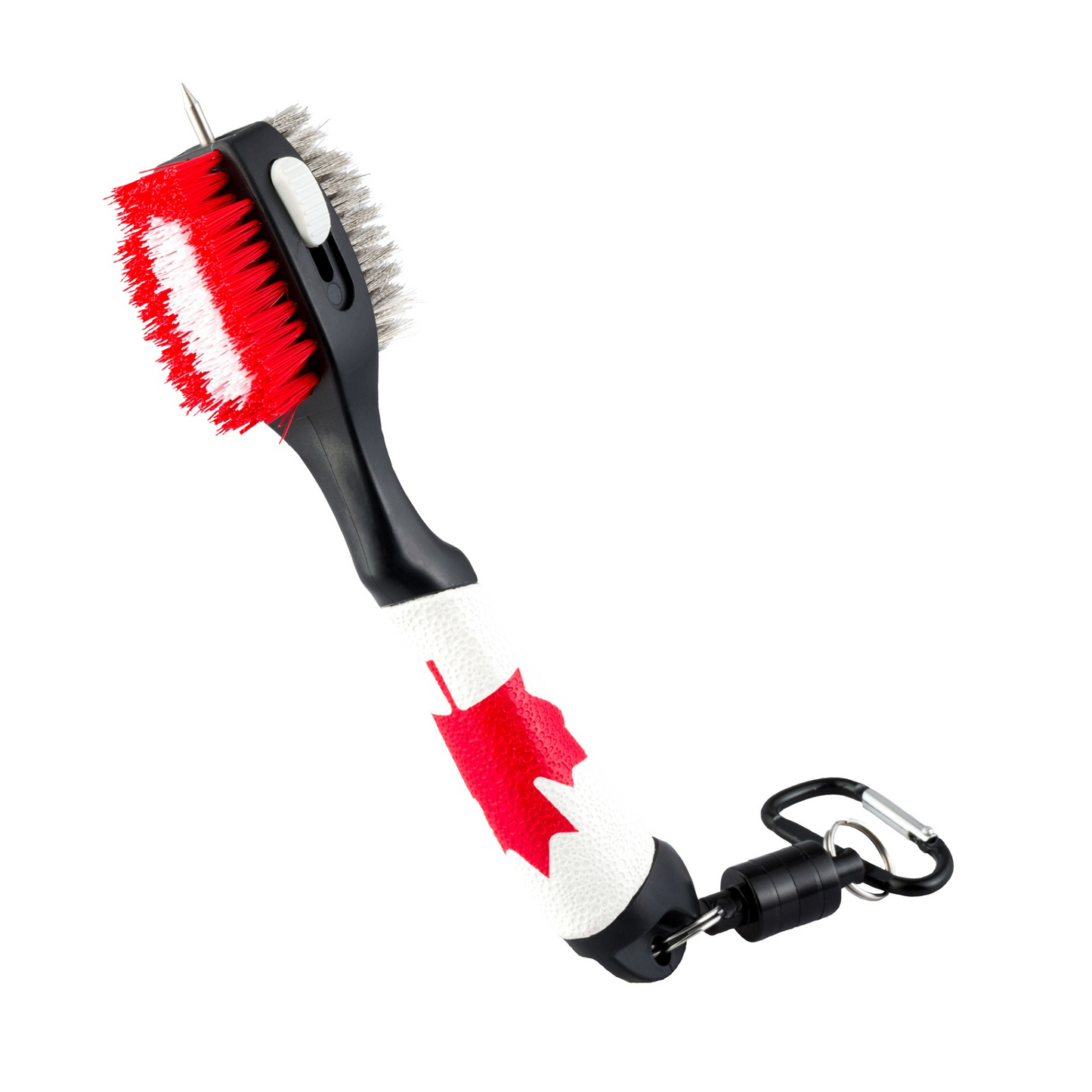 Magnetic Clip Golf Brush - Canada Flag Design - Easy Access