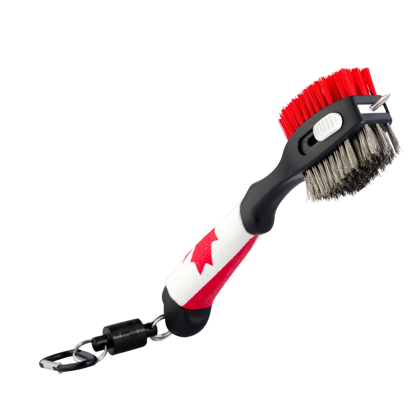 Magnetic Clip Golf Brush - Canada Flag Design - Easy Access