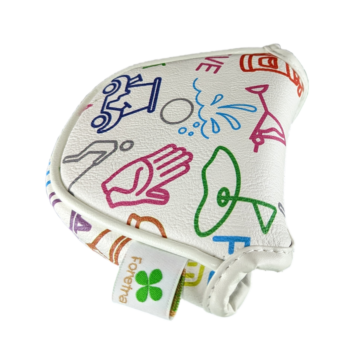 Golf Icons Pattern - Mallet Putter Head Cover