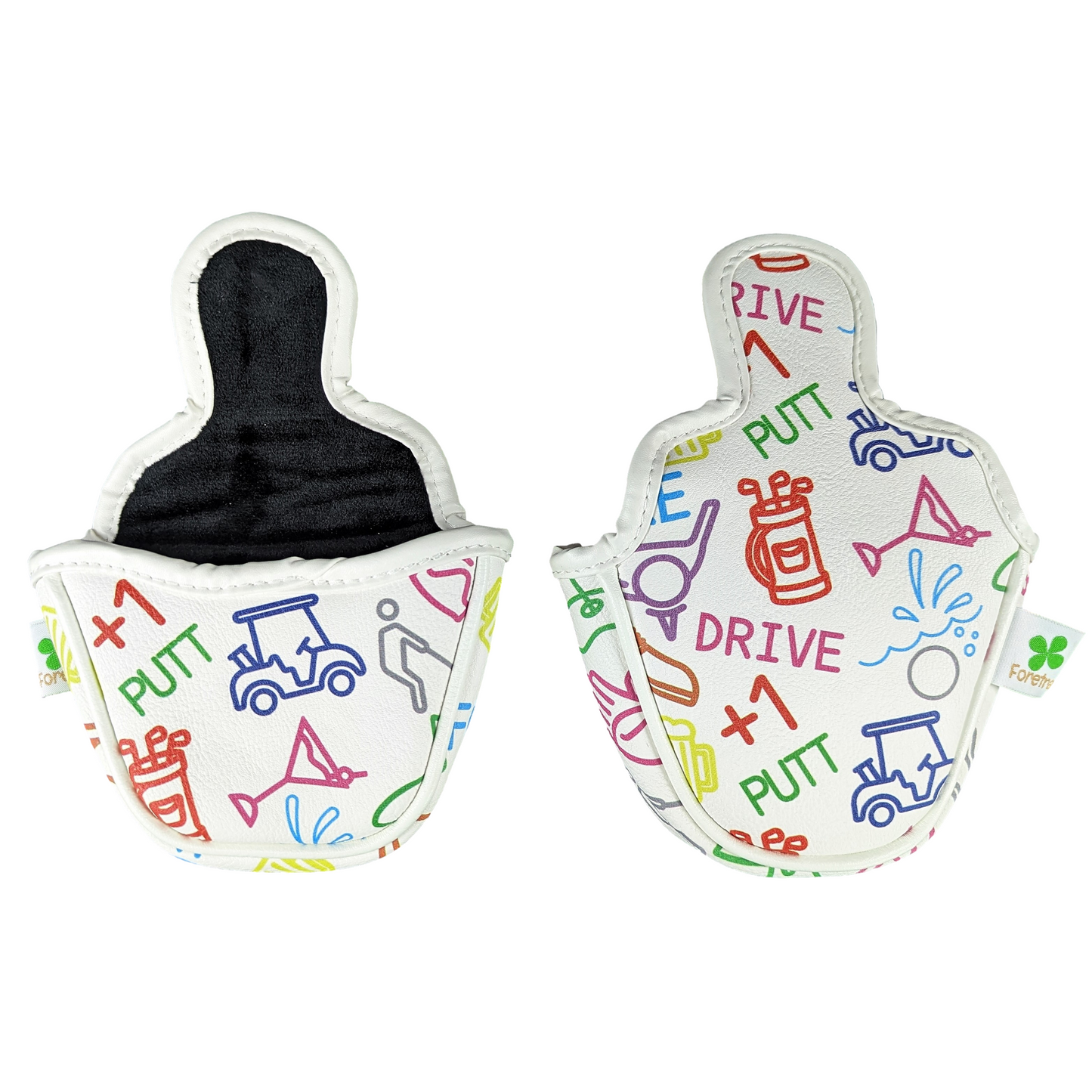 Golf Icons Pattern - Mallet Putter Head Cover