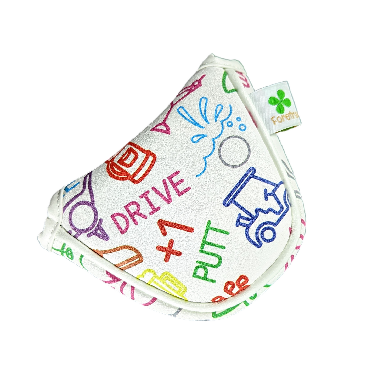Golf Icons Pattern - Mallet Putter Head Cover
