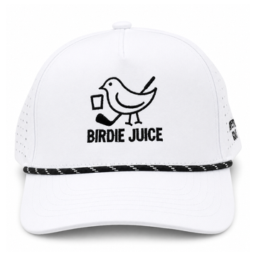 Birdie Juice Golf Hat | White Performance Rope Cap