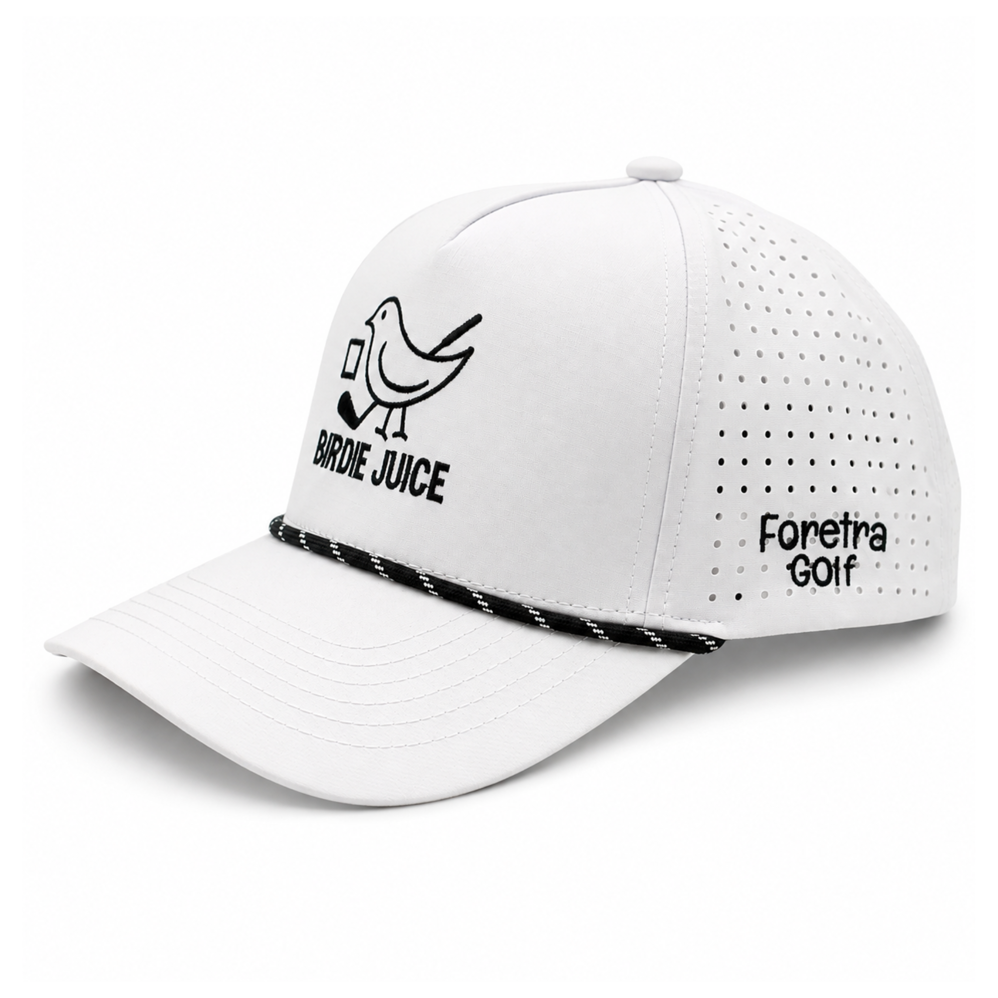 Birdie Juice Golf Hat | White Performance Rope Cap
