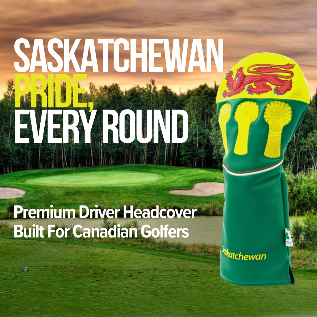 Saskatchewan  Shield -  Driver Head Cover -Stylish Prairie Pride