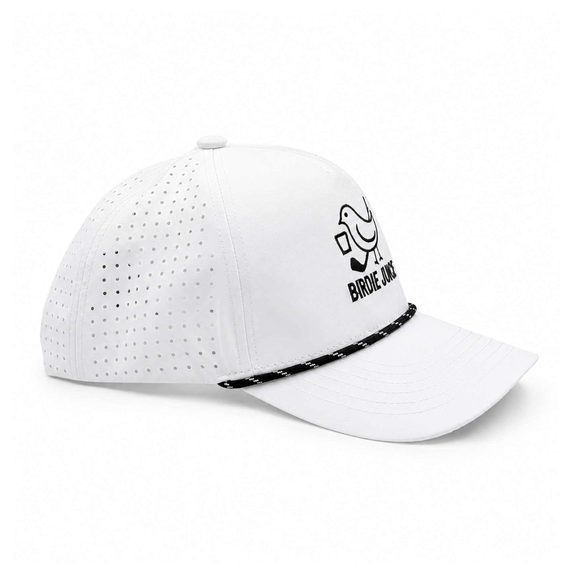 Birdie Juice Golf Hat | White Performance Rope Cap