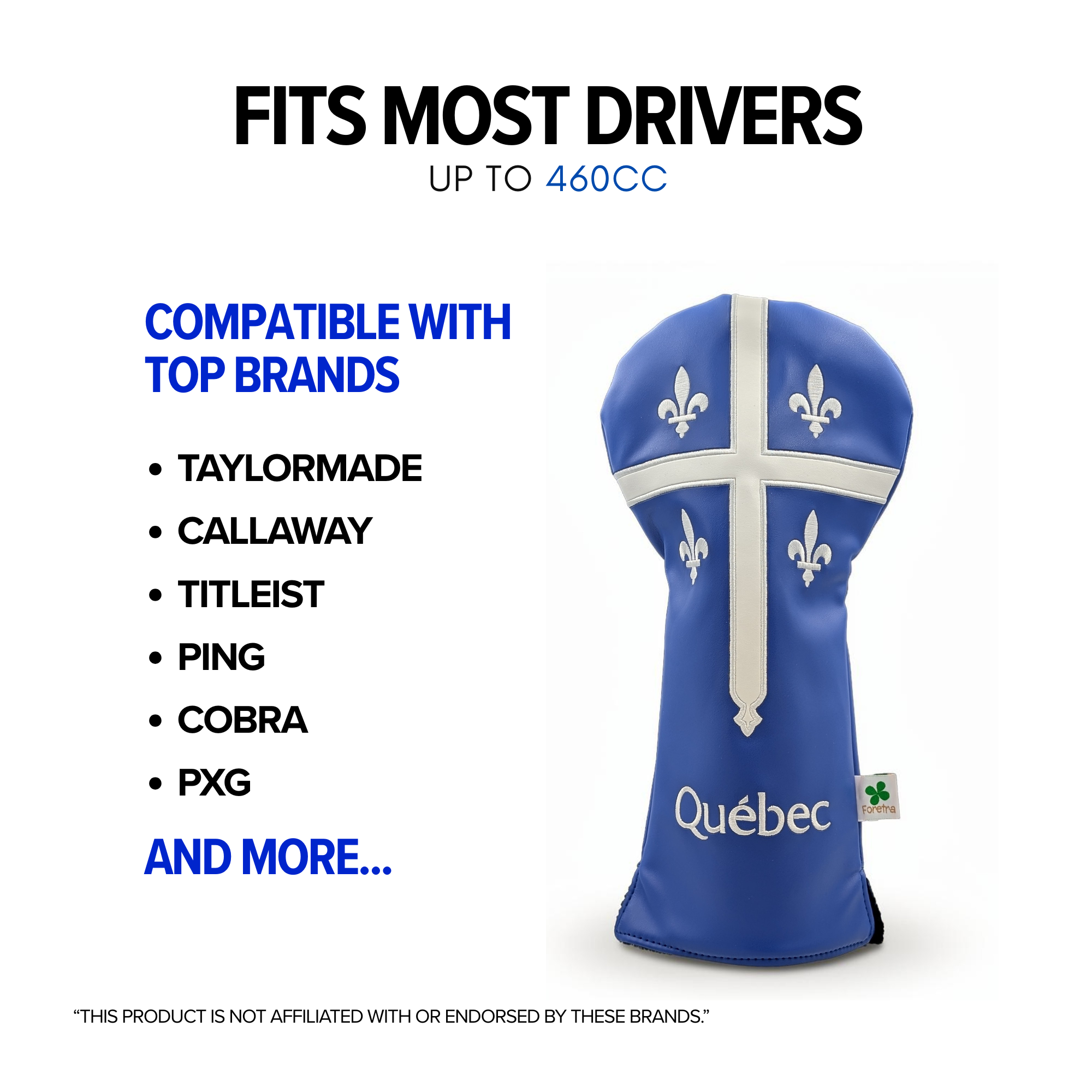 Quebec Driver Headcover – Fleur-de-Lis Design