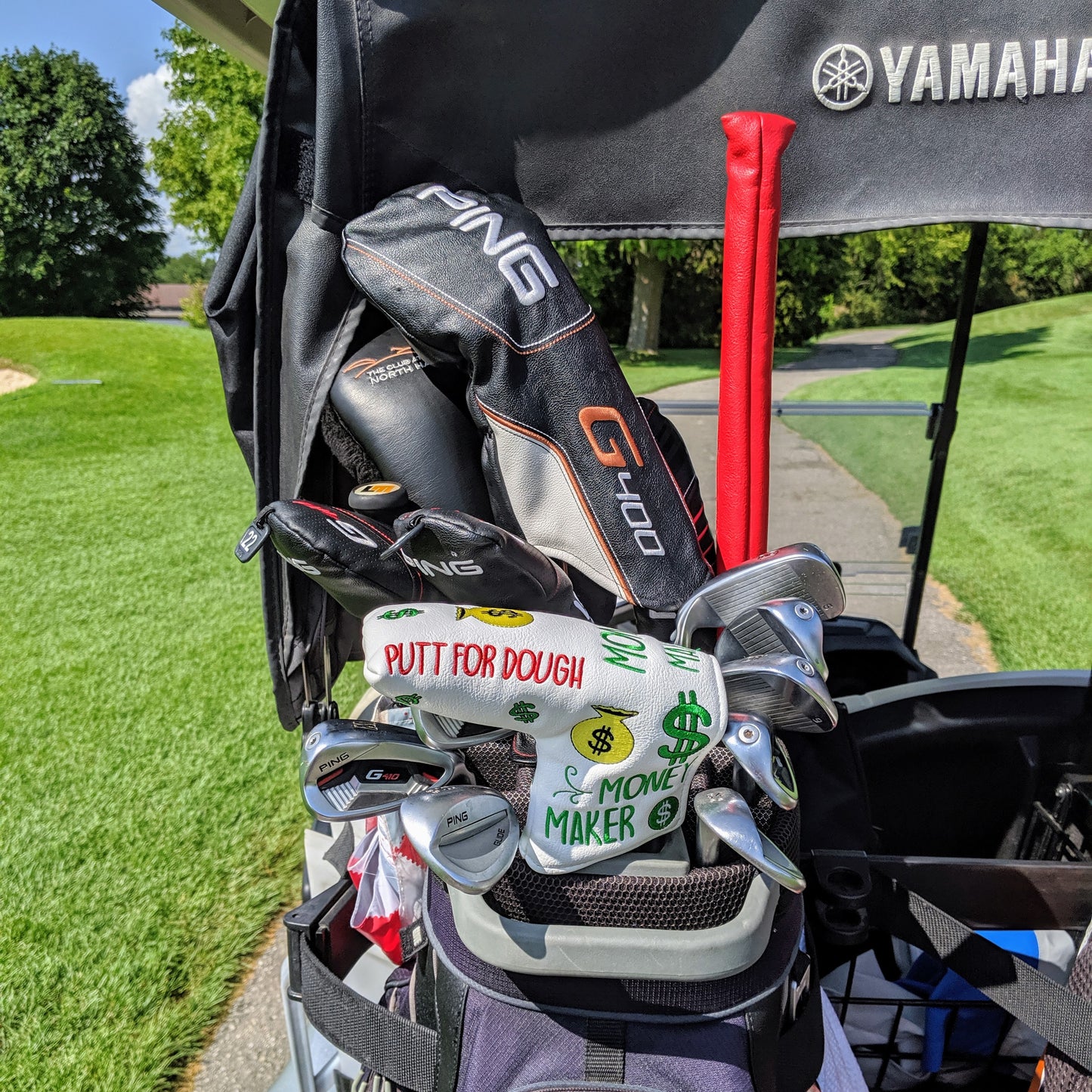 Putt for Dough - Money Maker  Blade Putter Head Cover (White)