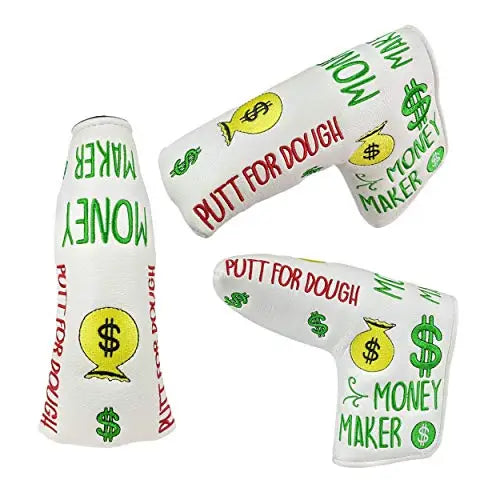 Putt for Dough - Money Maker  Blade Putter Head Cover (White)