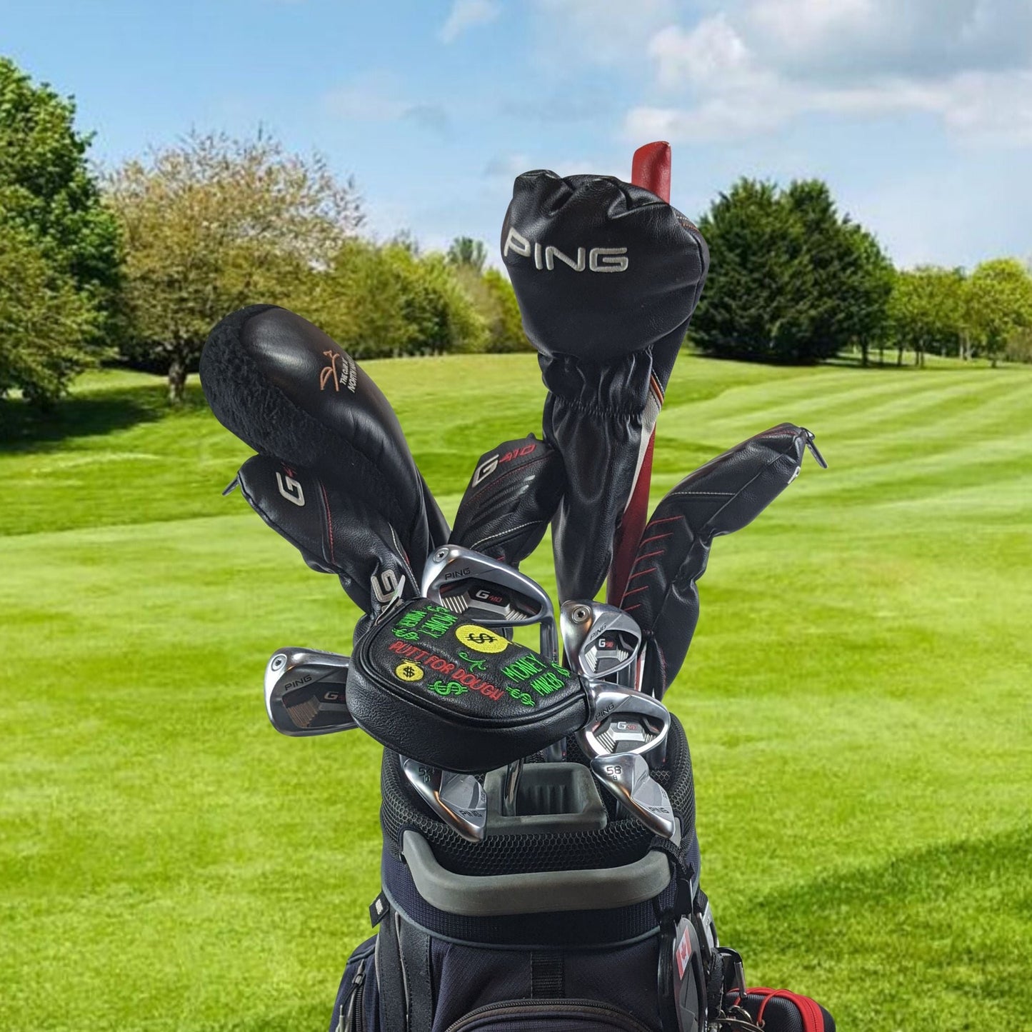 Putt for Dough - Money Maker - Mallet Putter Head Cover  (Black)