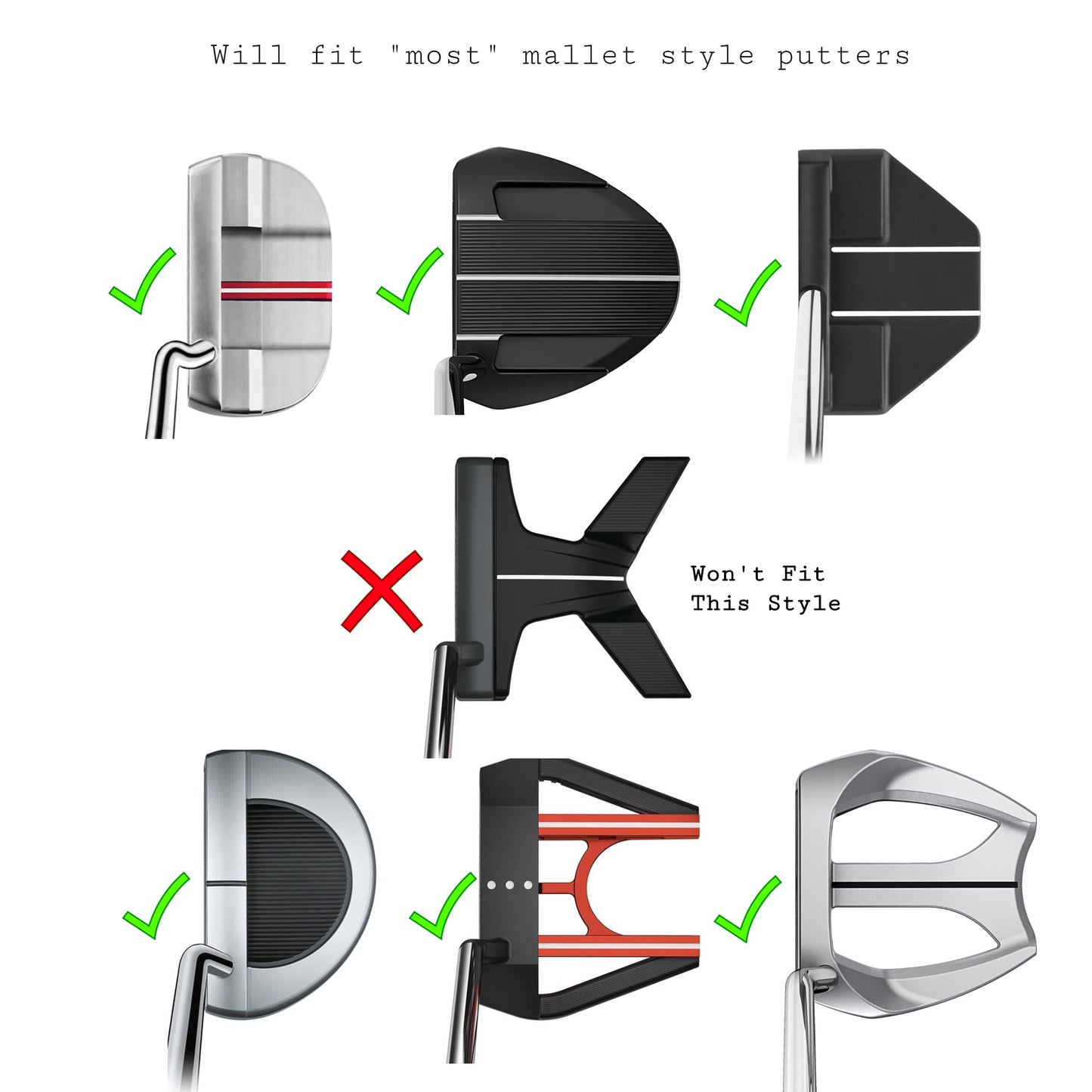 Putt for Dough - Money Maker - Mallet Putter Head Cover  (Black)