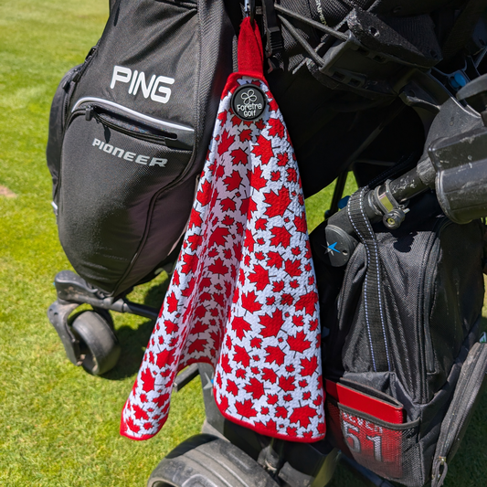 Canada Maple Leaves - Magnetic Golf Waffle Towel