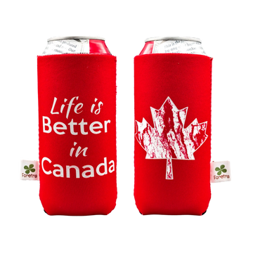 Life is Better in Canada – “Tallboy” (16 oz) Can Cooler Sleeve 4-Pack