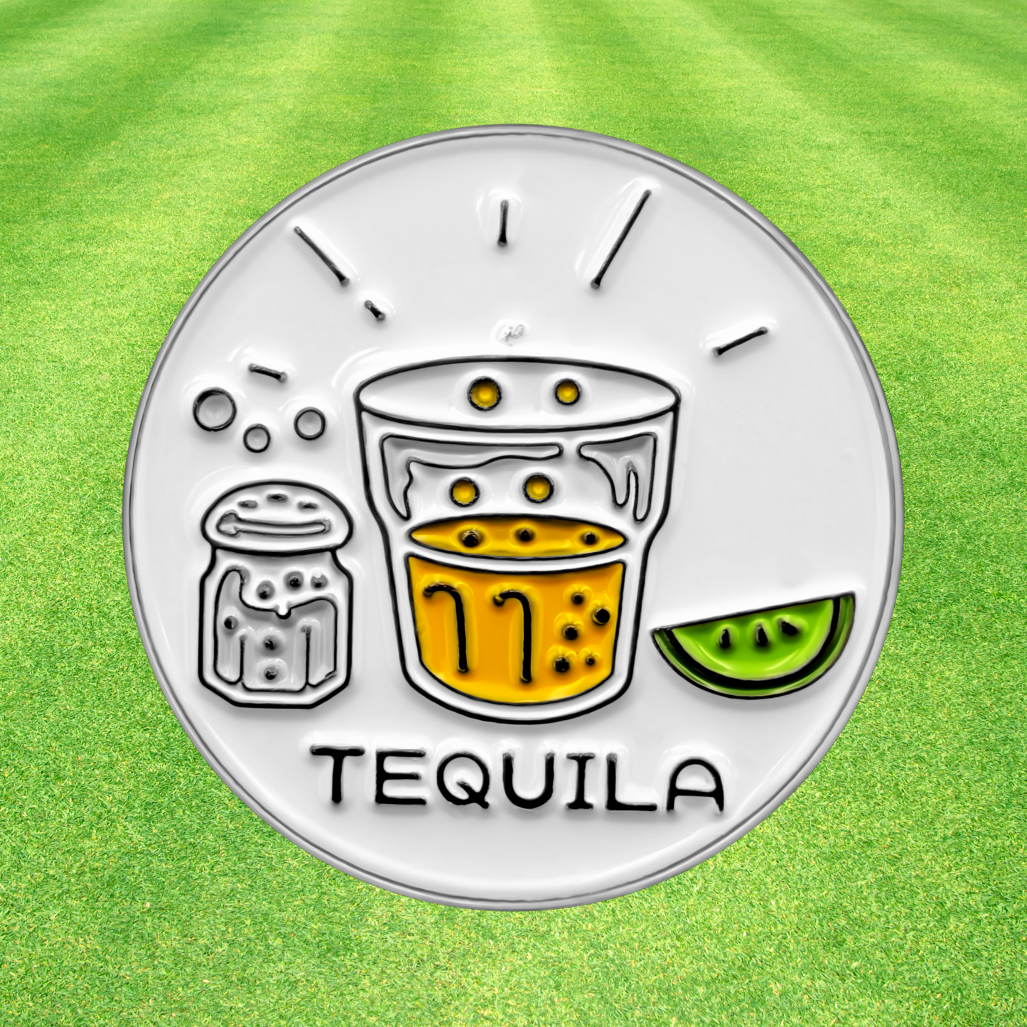 Tequila Golf Ball Marker + Magnetic Hat Clip | Funny Golf Gift