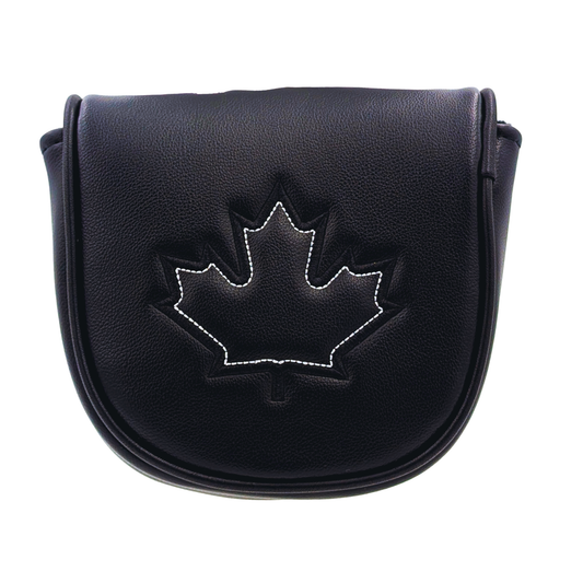 Black on Black Maple Leaf - Center Shaft Mallet Putter Head Cover