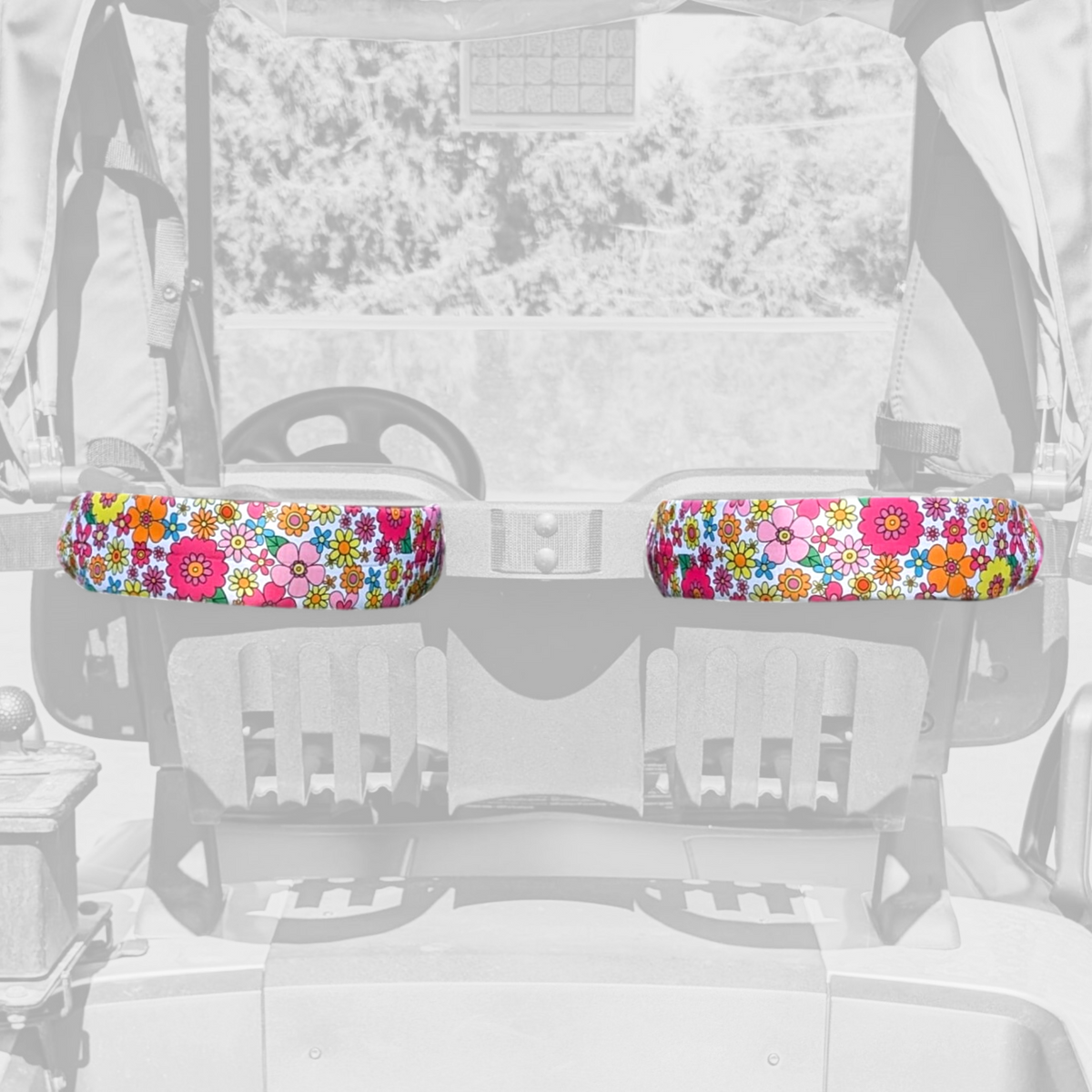 Flowers Pattern Golf Cart Strap Sleeve