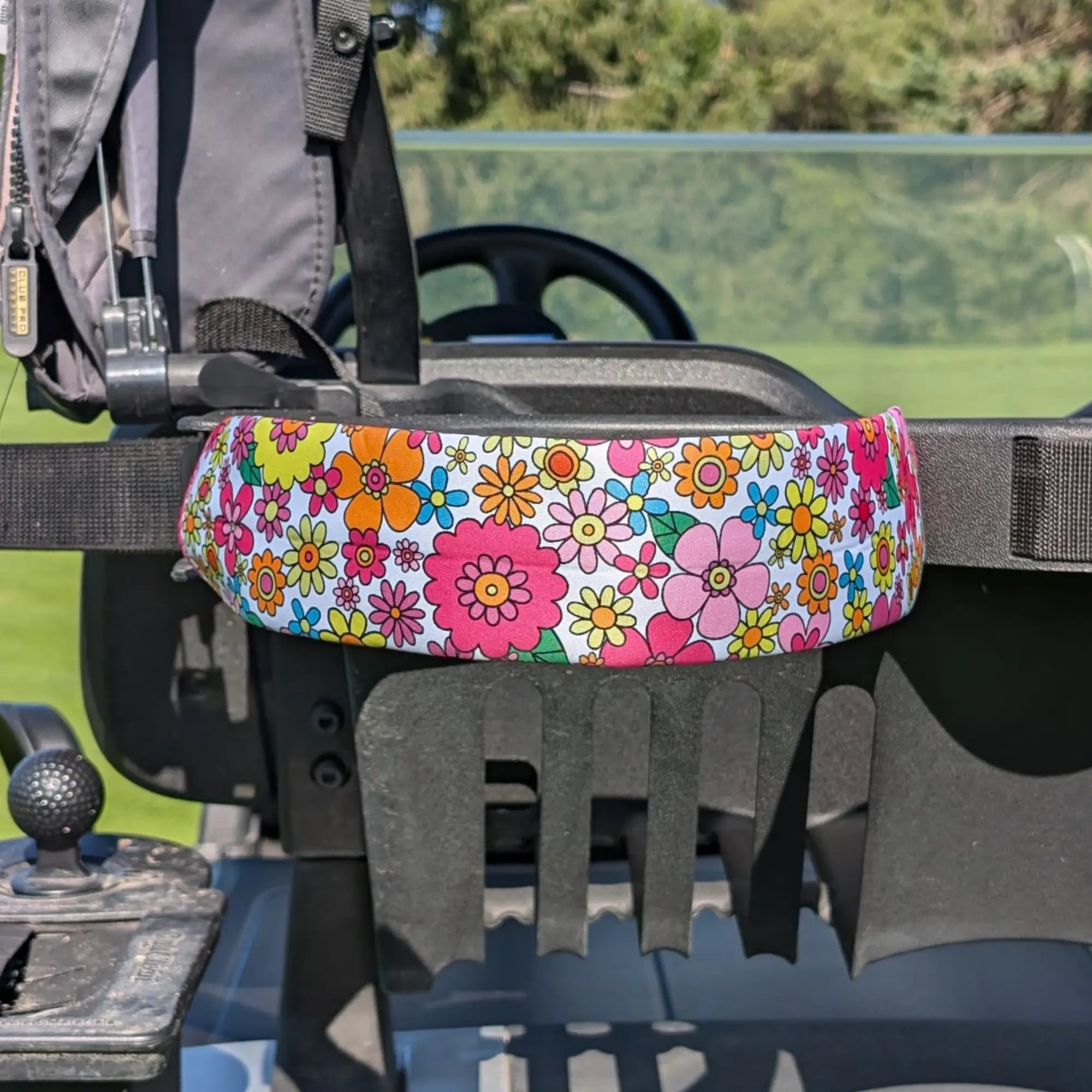 Flowers Pattern - Golf Cart Strap Sleeve
