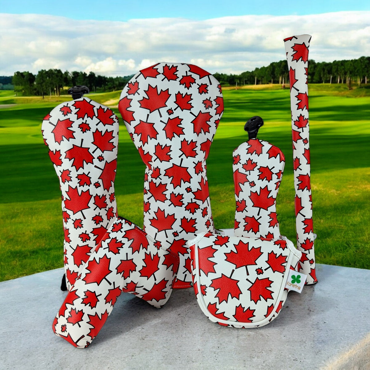 Canada Maple Leaves Pattern - Mallet Putter Head Cover