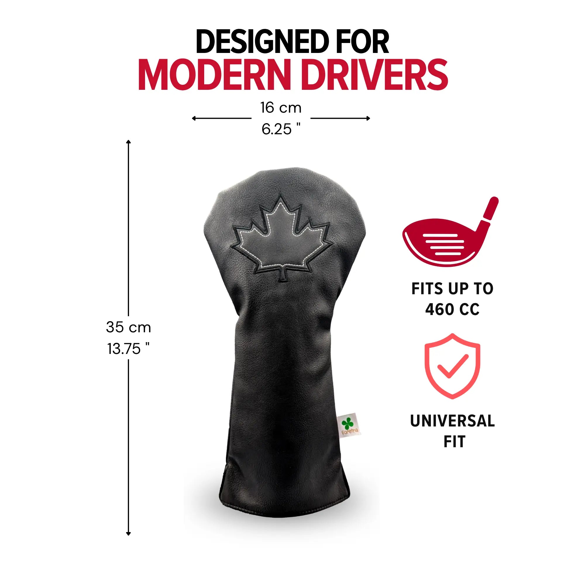 Black Canada Maple Leaf -  Driver Head Cover - Strong & Free