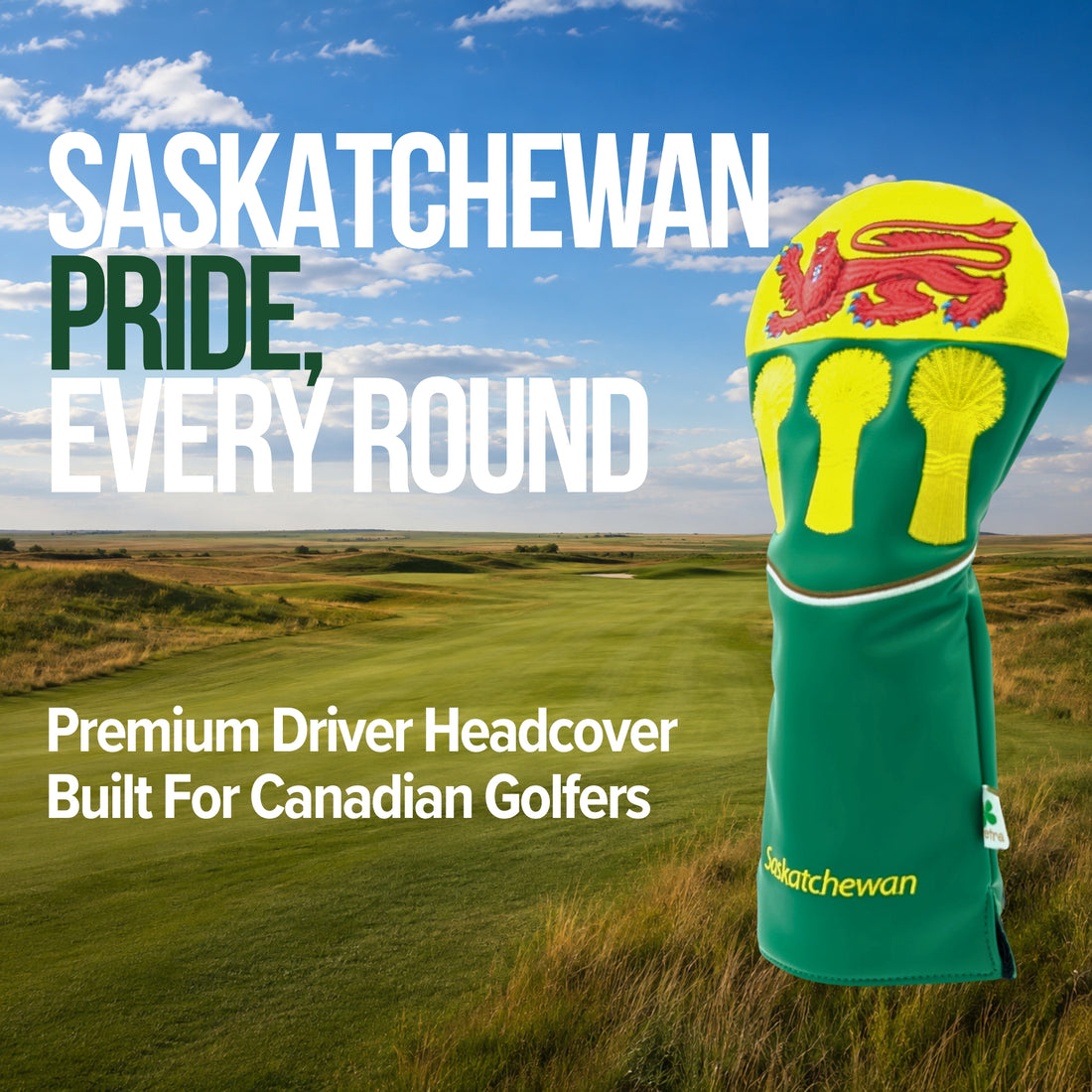 Saskatchewan  Shield -  Driver Head Cover -Stylish Prairie Pride
