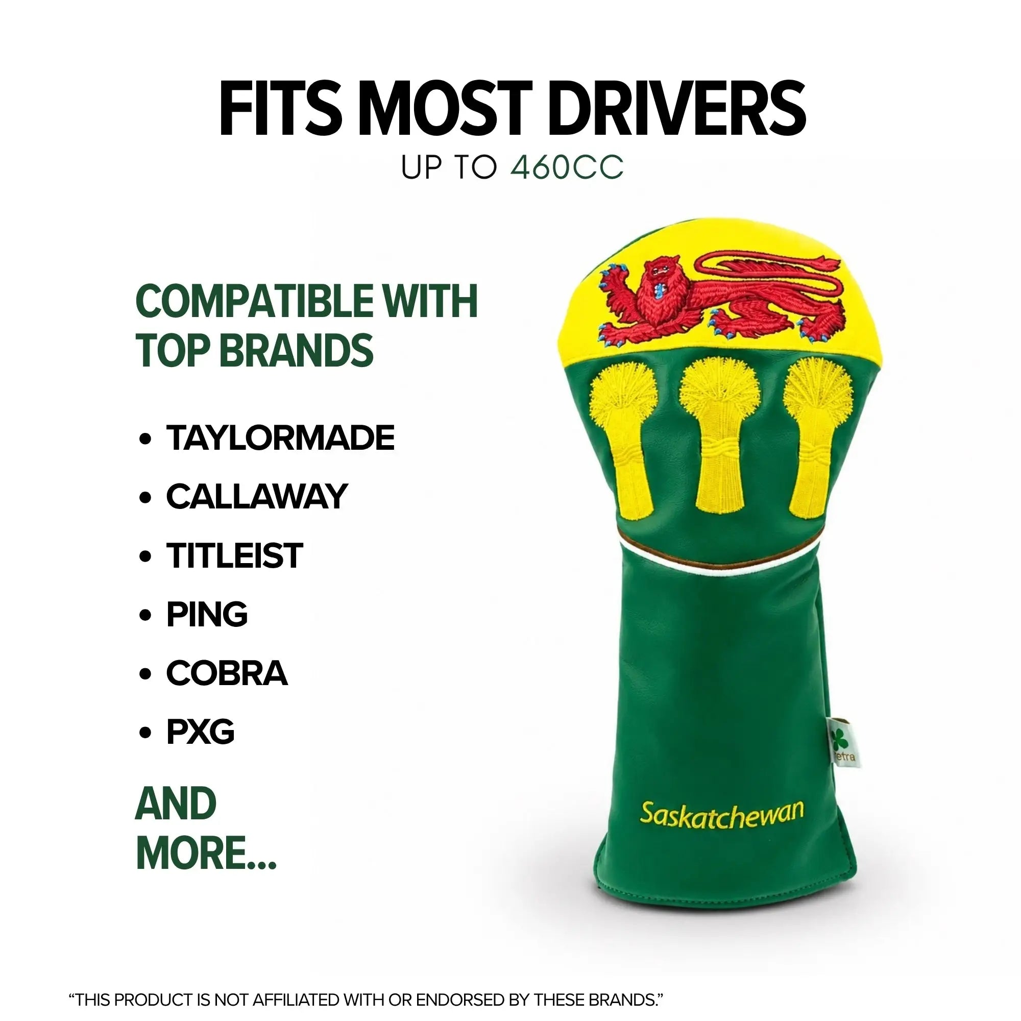 Saskatchewan  Shield -  Driver Head Cover -Stylish Prairie Pride