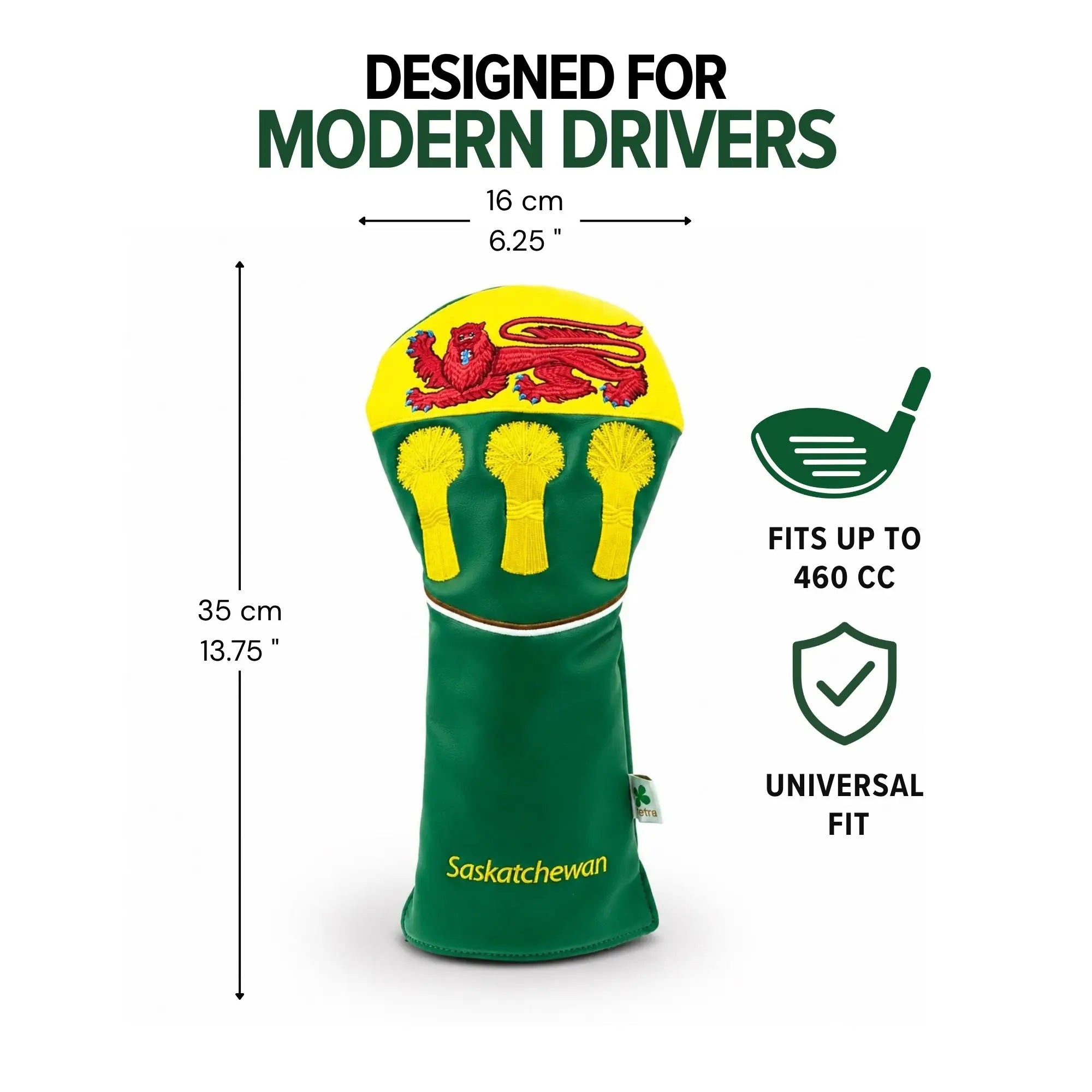 Saskatchewan  Shield -  Driver Head Cover -Stylish Prairie Pride