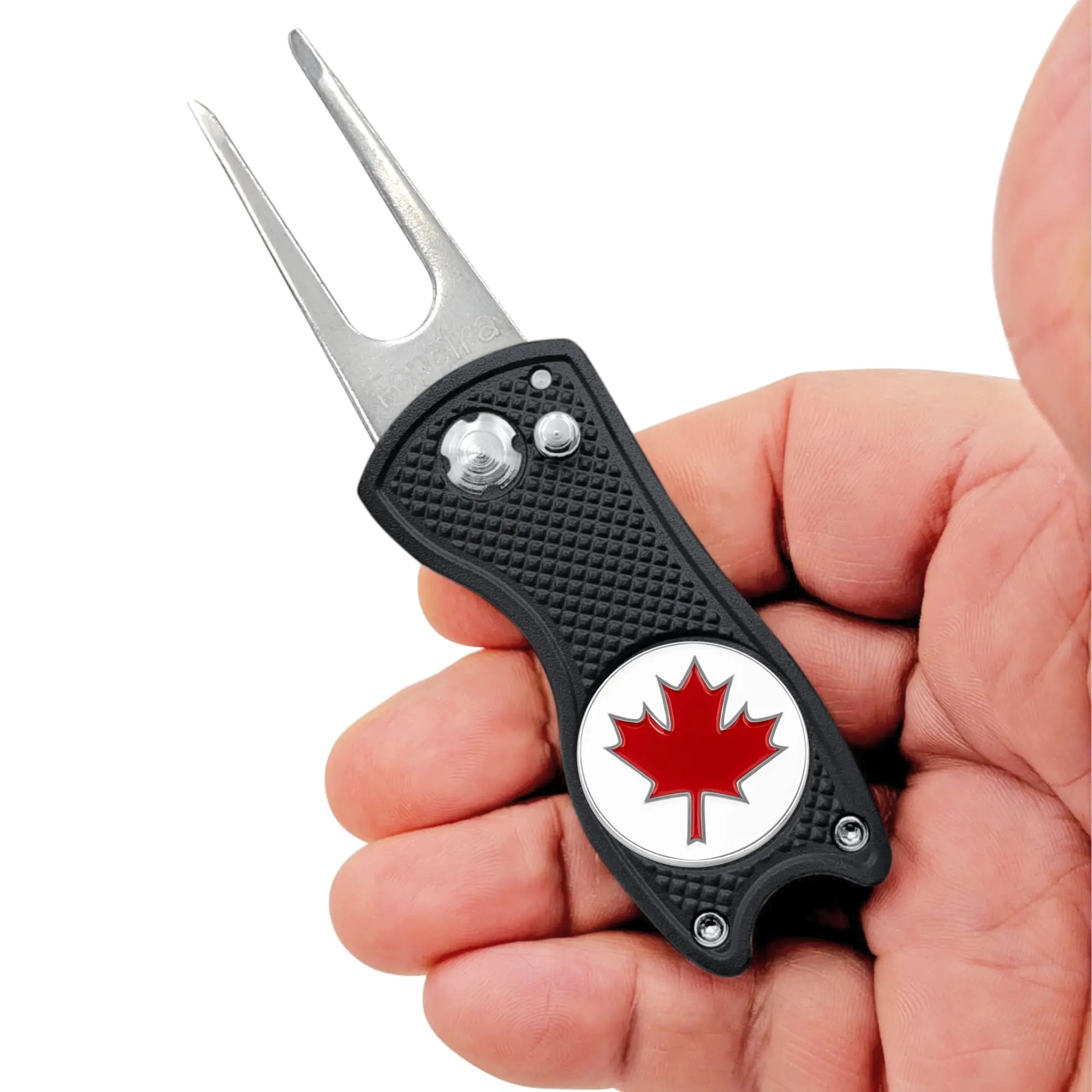 Canada Maple Leaf  Divot 3-in-1 Multi Tool | Switchblade Golf Divot Repair Tool with Ball Marker