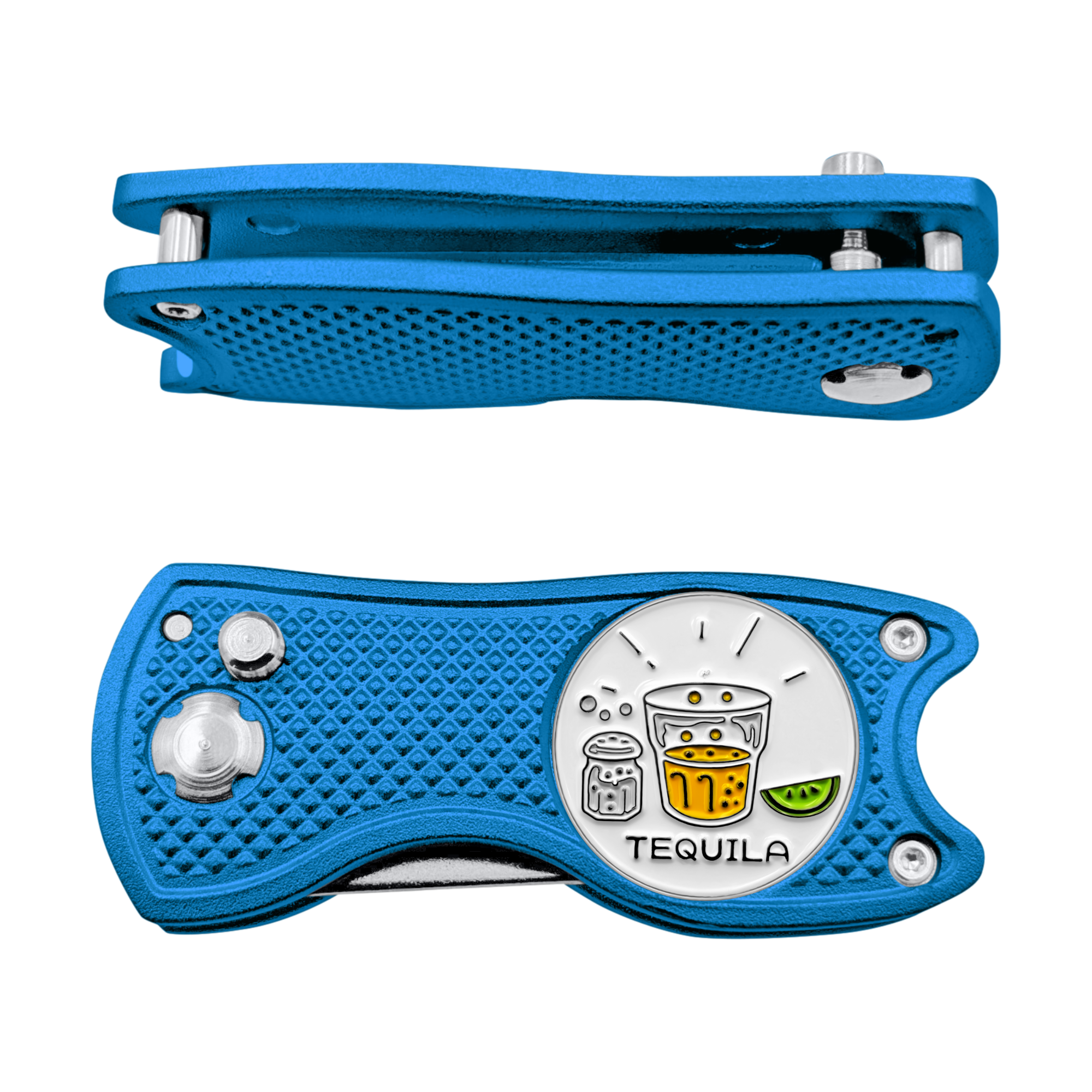 Tequila Divot 3-in-1 Multi Tool | Switchblade Golf Divot Repair Tool with Ball Marker
