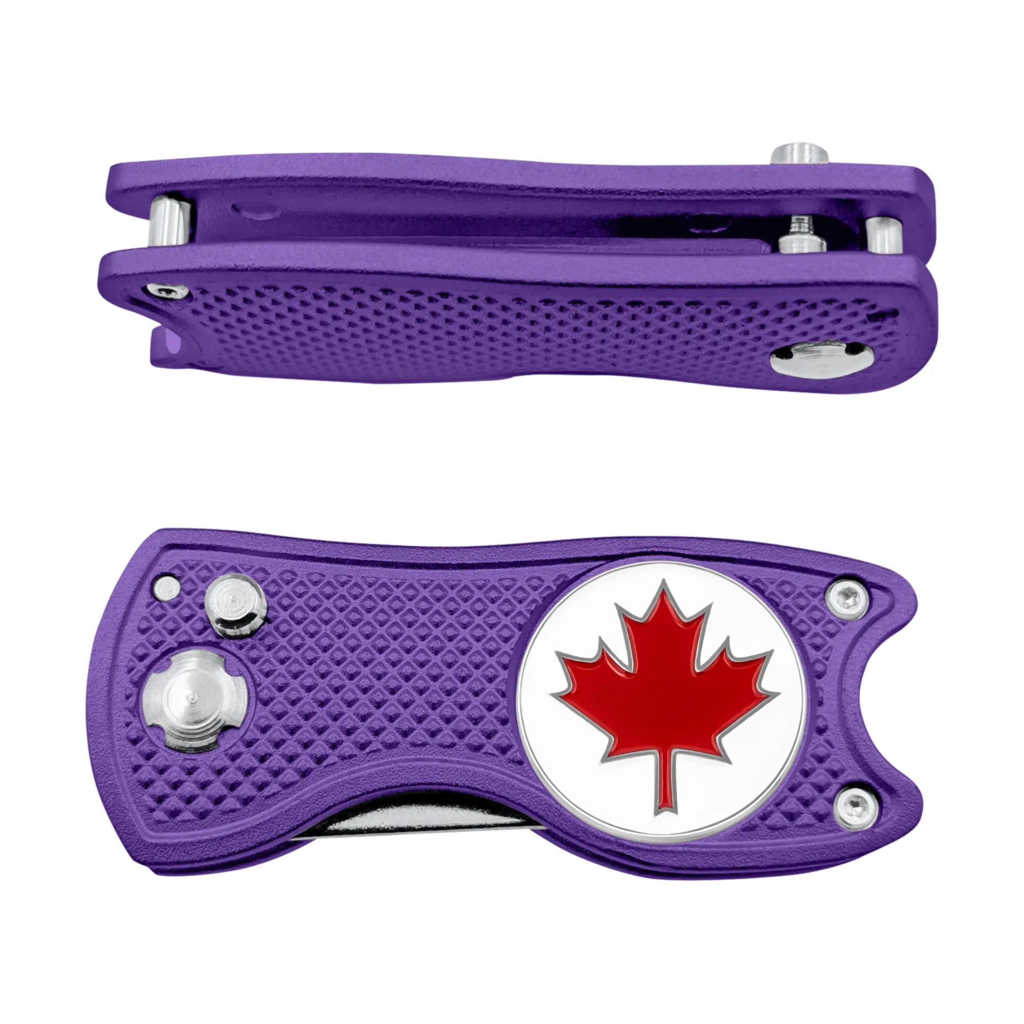 Canada Maple Leaf  Divot 3-in-1 Multi Tool | Switchblade Golf Divot Repair Tool with Ball Marker