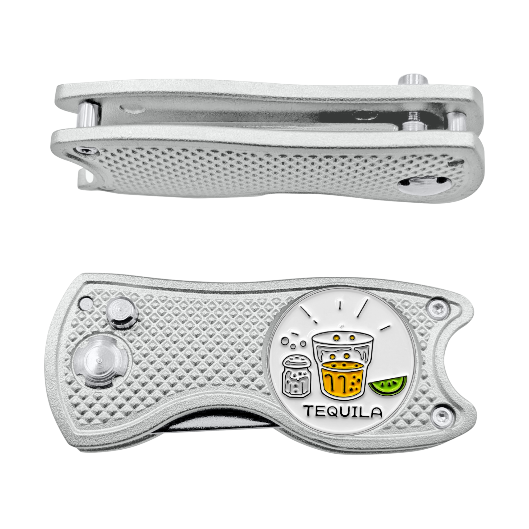 Tequila Divot 3-in-1 Multi Tool | Switchblade Golf Divot Repair Tool with Ball Marker