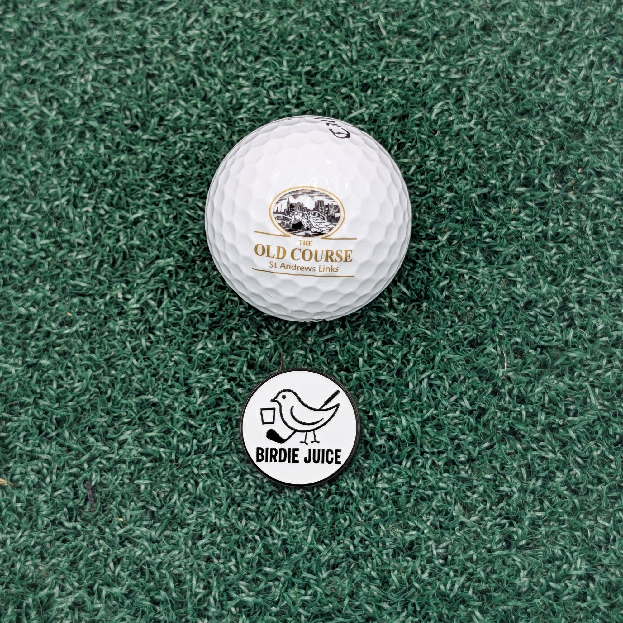 Birdie Juice Golf Ball Marker + Magnetic Hat Clip