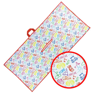 Golf Icons Pattern - Golf Waffle Towel