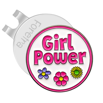 Girl Power Golf Ball Marker + Magnetic Hat Clip | Women Golf Gift
