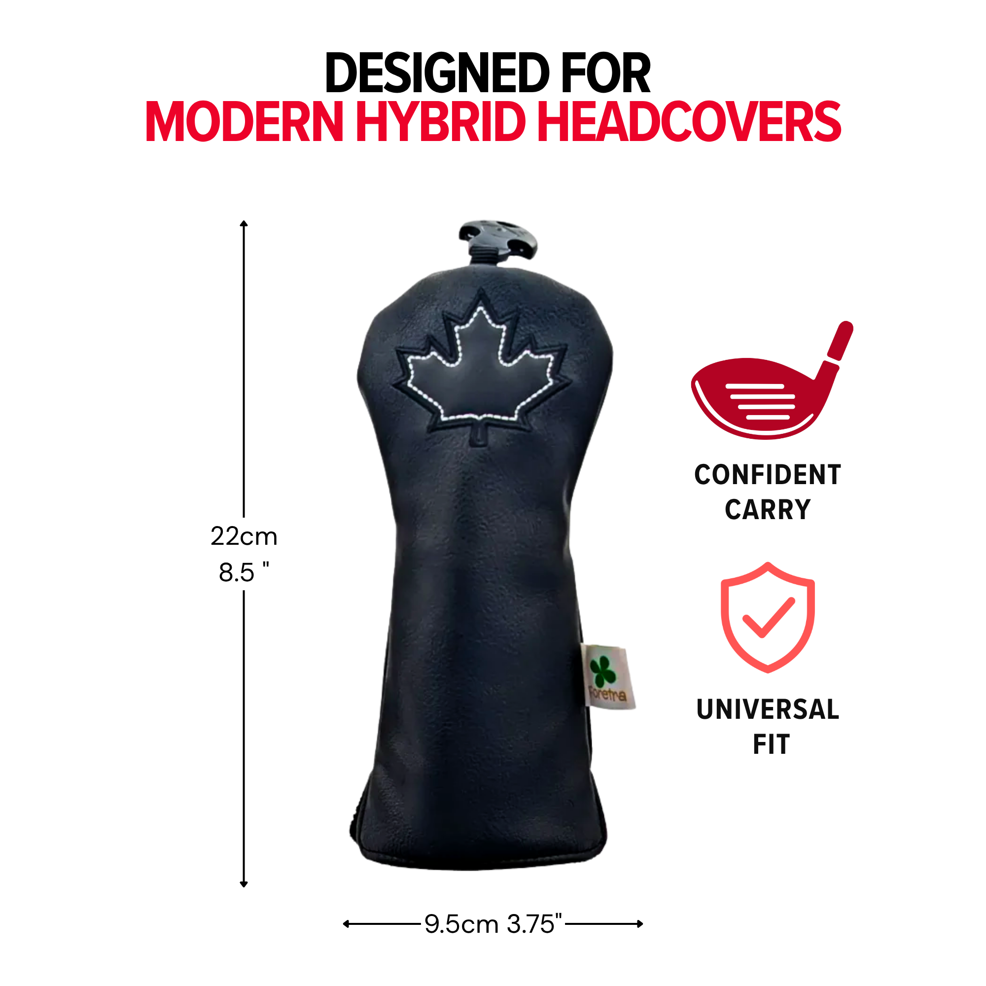 Canada Black Maple Leaf - Hybrid Headcover - Strong & Free