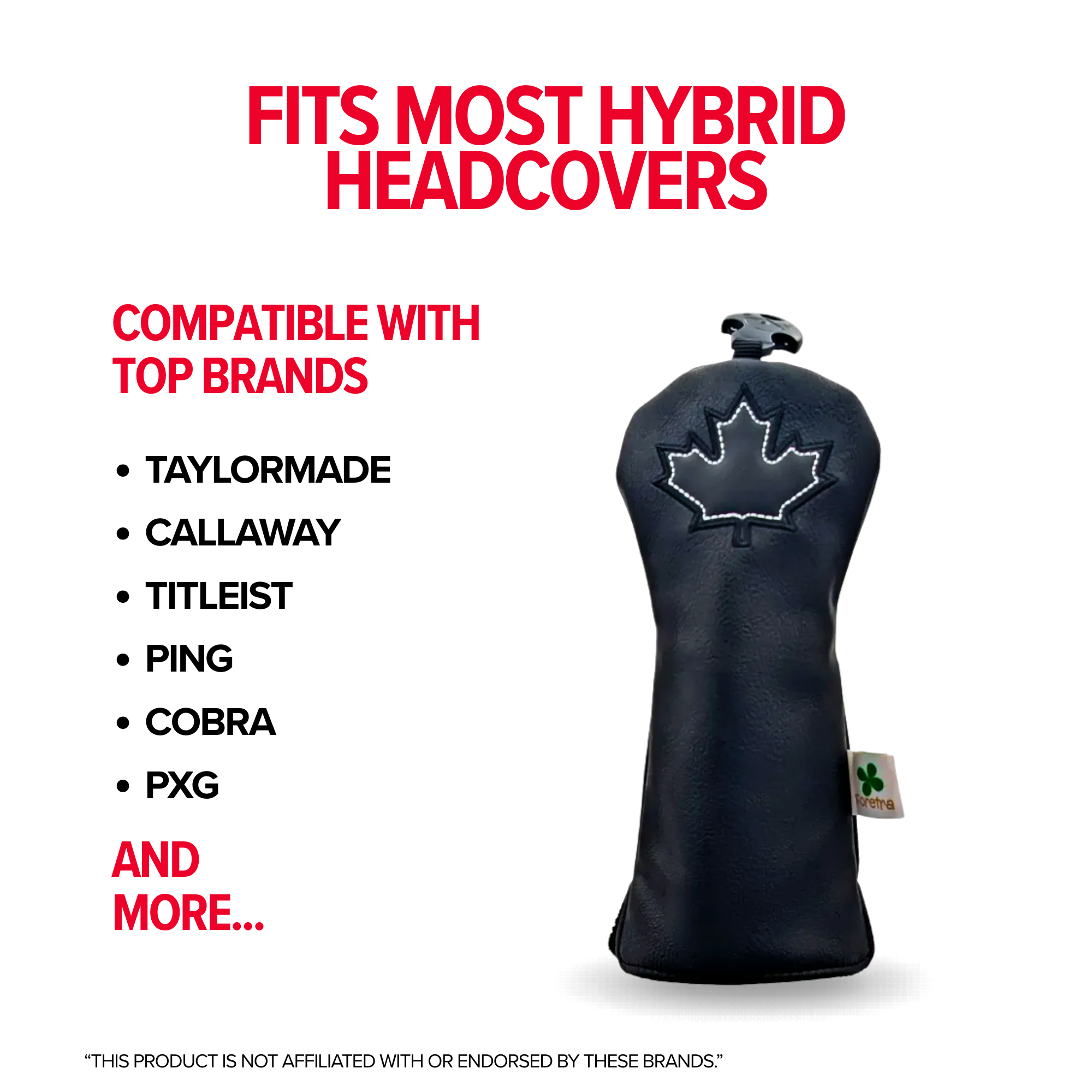 Canada Black Maple Leaf - Hybrid Headcover - Strong & Free