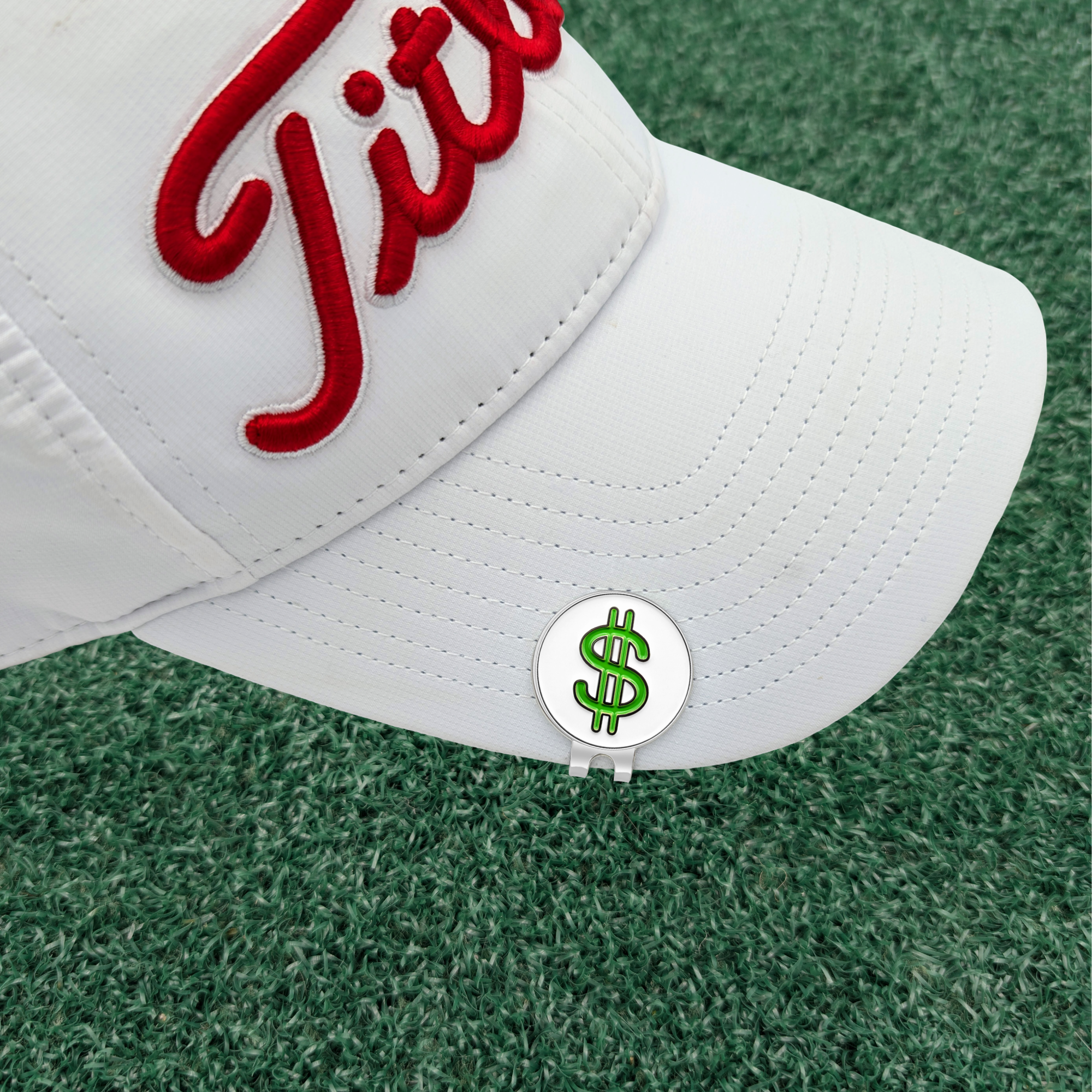Dollar Sign - Golf Ball Marker with Magnetic Golf Hat Clip