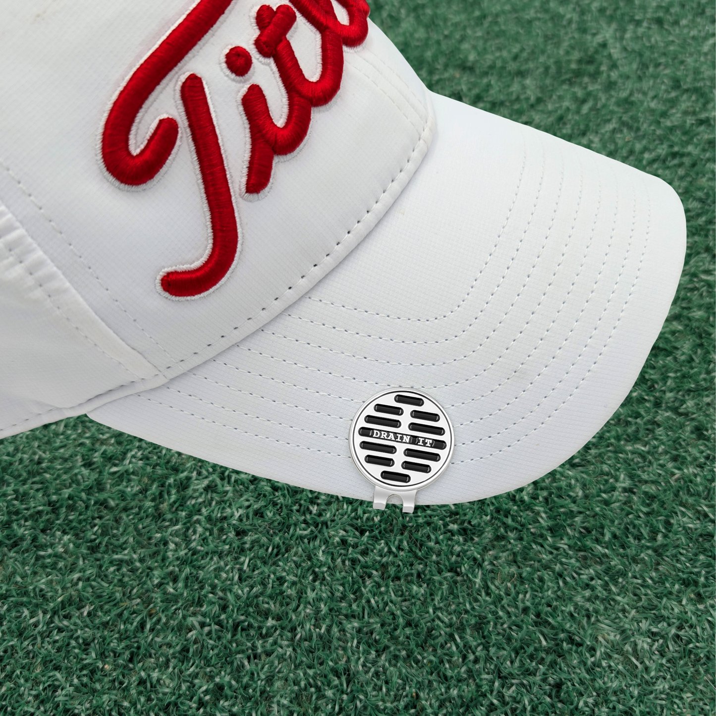 Drain it - Golf Ball Marker with Magnetic Golf Hat Clip