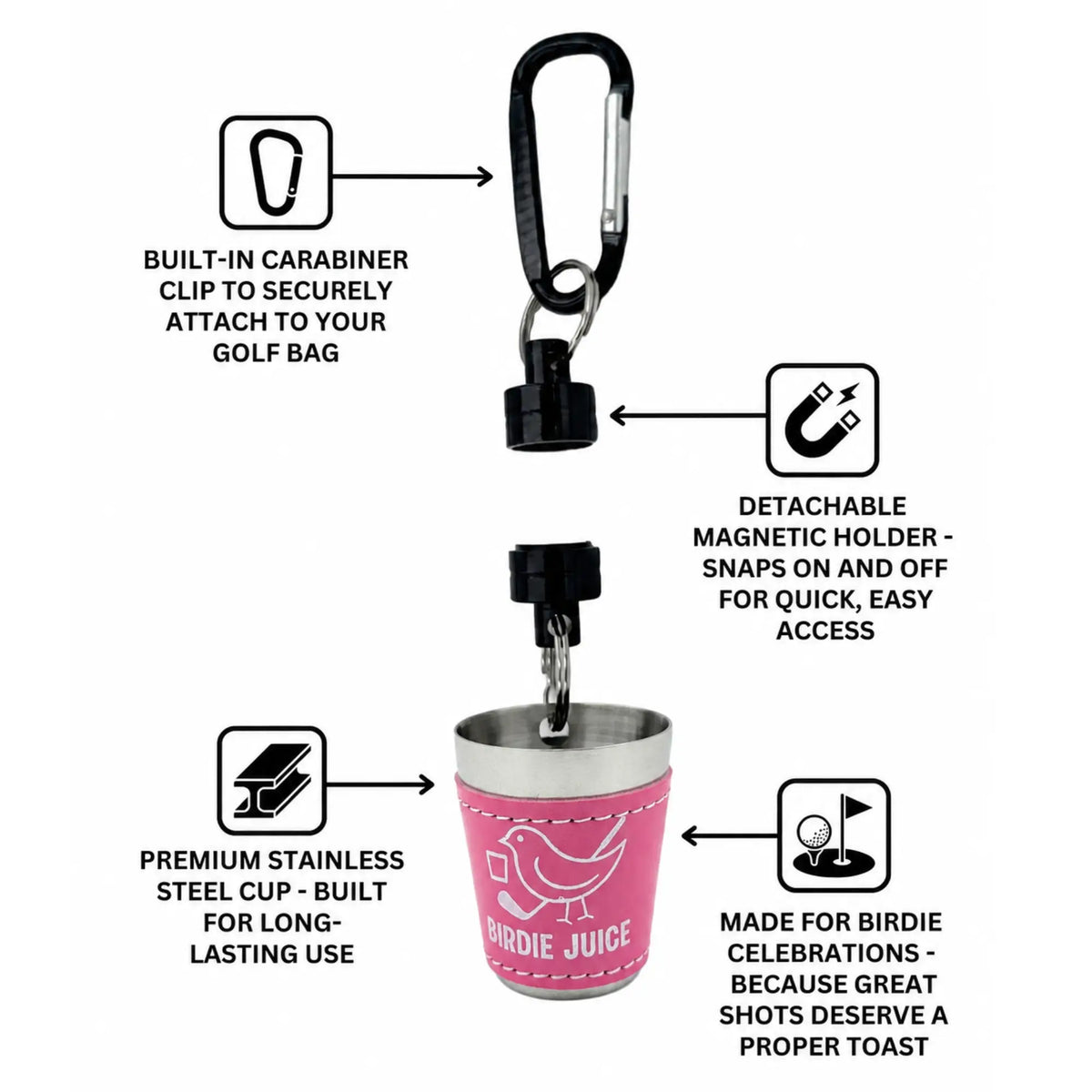Magnetic Birdie Juice Cup – Pink